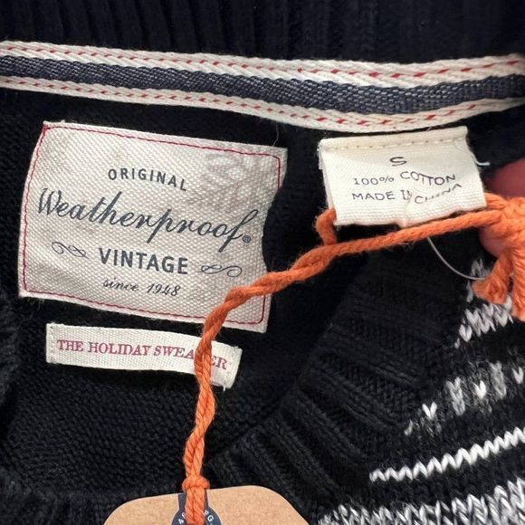 NWT WEATHERPROOF Black‎ Crew Neck Holiday Sweater (XL) - Picture 6 of 7